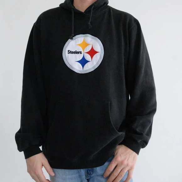 Vintage 11' Reebok NFL Team Apparel Pittsburgh Steelers Black Pullover Hoodie - Picture 3 of 10